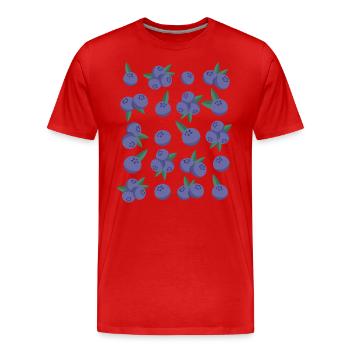 Myrtilles Baies Fruit Motif - T-shirt bio Premium Homme - rouge - Devant - Damien (186cm)