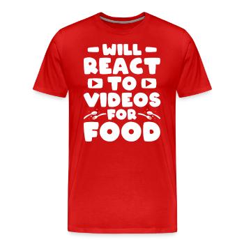 Reaction Streamer Video Reaktion Content Creator - Men's Premium Organic T-Shirt - red - Front - Damien (186cm)