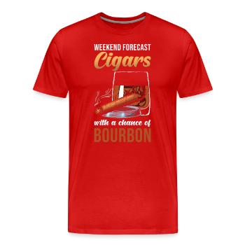 Zigarre Whiskey Bourbon Liebhaber - Männer Premium Bio T-Shirt - Rot - Vorne - Damien (186cm)