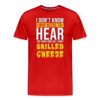 Gegrillter Käse nur hier für den gegrillten Käse - Männer Premium Bio T-Shirt - Rot - Vorne - Damien (186cm)