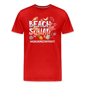 Groupe de vacances de plage de biochimiste - T-shirt bio Premium Homme - rouge - Devant - Damien (186cm)