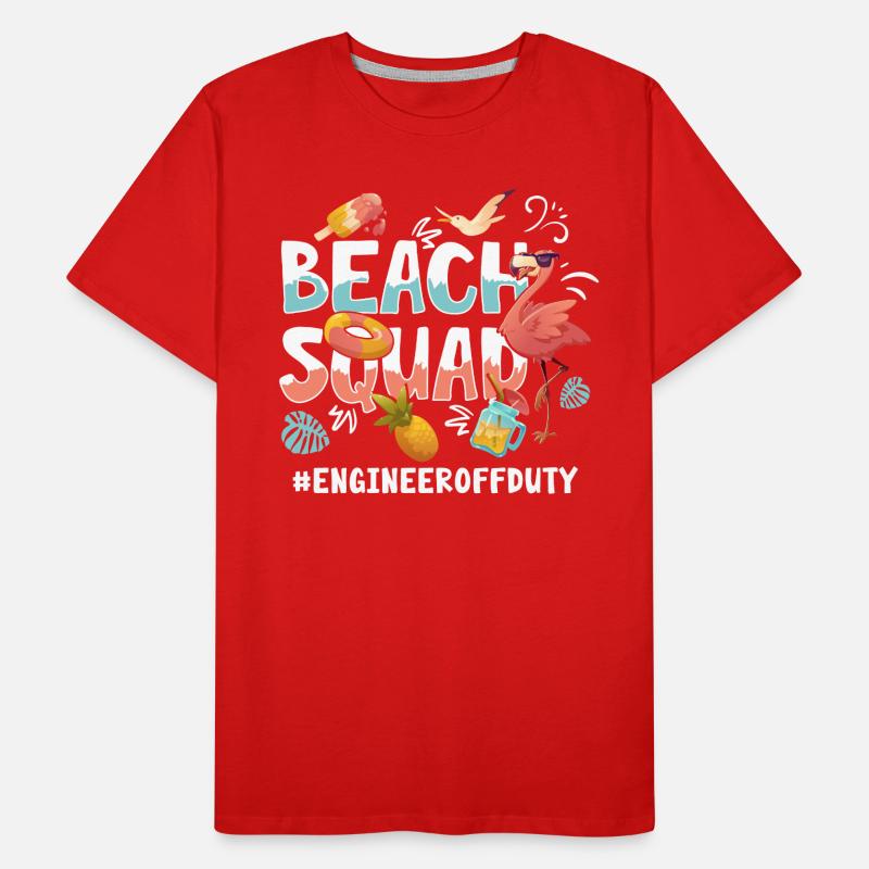 Engineer Vacation Beach Group Men's Premium Organic T-Shirt