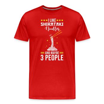 Shiritaki Noodles - Men's Premium Organic T-Shirt - red - Front - Damien (186cm)