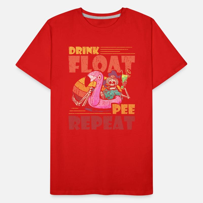 Boire Float Pee Répéter Lazy River Pool Party T-shirt bio Premium Homme