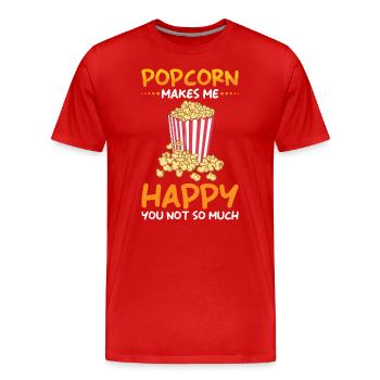 Popcorn Lover Gift Funny Popcorn - Men's Premium Organic T-Shirt - red - Front - Damien (186cm)