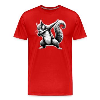 Tamponner l’écureuil - T-shirt bio Premium Homme - rouge - Devant - Damien (186cm)