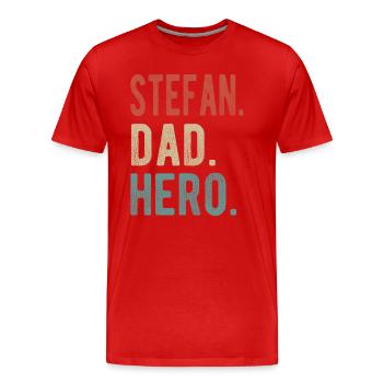 Stefan Papa Held - Männer Premium Bio T-Shirt - Rot - Vorne - Damien (186cm)