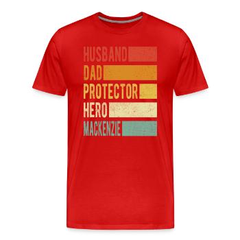 Mackenzie nom papa cadeau - T-shirt bio Premium Homme - rouge - Devant - Damien (186cm)