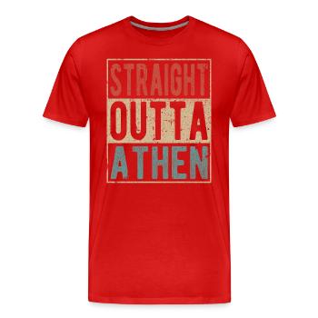 Direkt aus Athen heraus - Männer Premium Bio T-Shirt - Rot - Vorne - Damien (186cm)