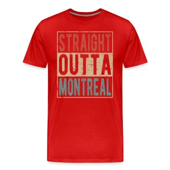 Tout droit sorti de Montréal - T-shirt bio Premium Homme - rouge - Devant - Damien (186cm)