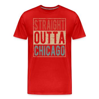 Direkt aus Chicago - Männer Premium Bio T-Shirt - Rot - Vorne - Damien (186cm)