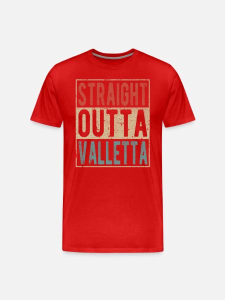 Straight outta Valletta - Men's Premium Organic T-Shirt - red