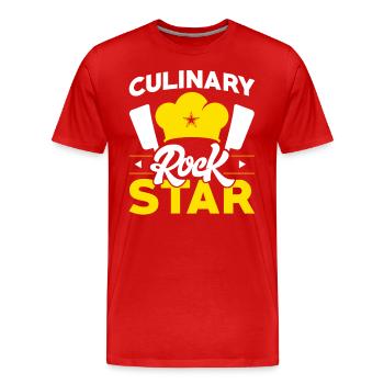 Chefkoch Kochküche Kulinarisches Geschenk - Männer Premium Bio T-Shirt - Rot - Vorne - Damien (186cm)