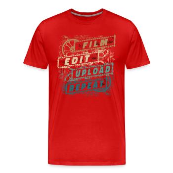 Filmemacher Produzent Filmregisseur Kameramann - Männer Premium Bio T-Shirt - Rot - Vorne - Damien (186cm)