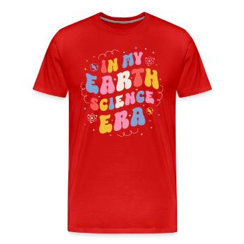 Earth Science Student Groovy Vintage - Men's Premium Organic T-Shirt - red - Front - Damien (186cm)