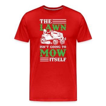La pelouse ne va pas se tondre toute seule - T-shirt bio Premium Homme - rouge - Devant - Damien (186cm)
