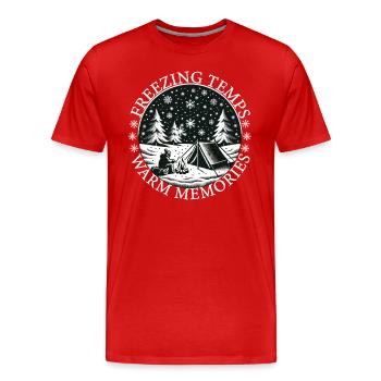 Camper Camp d’hiver Tente Camping - T-shirt bio Premium Homme - rouge - Devant - Damien (186cm)