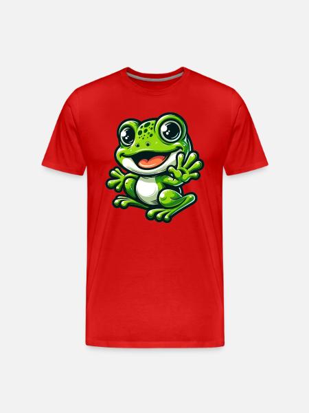 Frog Comic Cute Frog - Men's Premium Organic T-Shirt - red