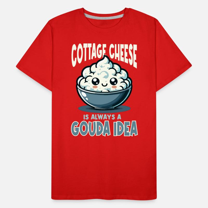 Cottage Cheese Gouda Idea Men's Premium Organic T-Shirt