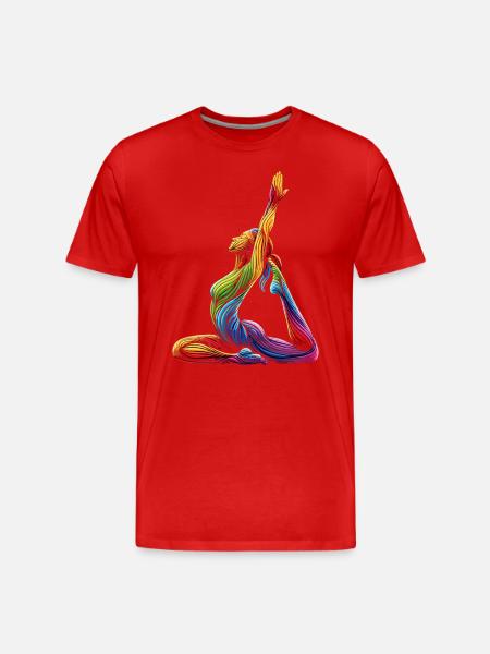 Yoga Rainbow - Men's Premium Organic T-Shirt - red