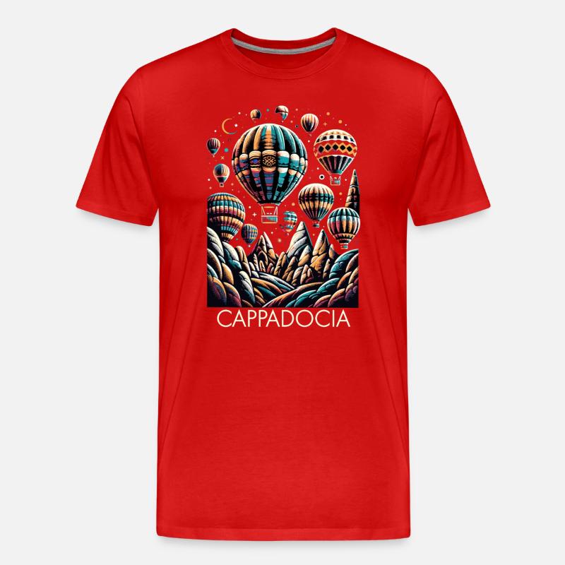 Cappacocia Ballon - Männer Premium Bio T-Shirt - Rot