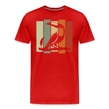 Toucan rétro ornithologique ornithologue - T-shirt bio Premium Homme - rouge - Devant - Damien (186cm)