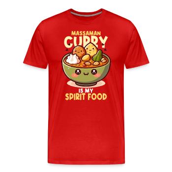 Massaman Curry Cuisine Thaïlandaise Kawaii - T-shirt bio Premium Homme - rouge - Devant - Damien (186cm)
