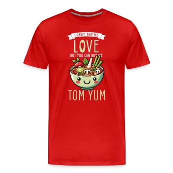 Délice des amateurs de soupe Tom Yum - Cuisine thaïlandaise - T-shirt bio Premium Homme - rouge - Devant - Damien (186cm)