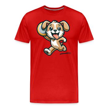 Agilité canine - T-shirt bio Premium Homme - rouge - Devant - Damien (186cm)