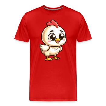 Chicken Cute Cartoonish - Men's Premium Organic T-Shirt - red - Front - Damien (186cm)