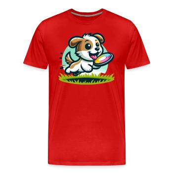 Agilité canine - T-shirt bio Premium Homme - rouge - Devant - Damien (186cm)