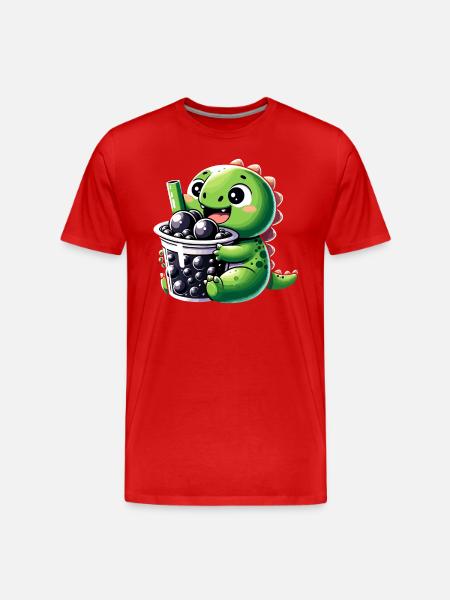 Boba Tea Dragon Kawaii - Men's Premium Organic T-Shirt - red