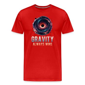 Astrophysik Schwarzes Loch Kunst mit Gravitation immer - Männer Premium Bio T-Shirt - Rot - Vorne - Damien (186cm)