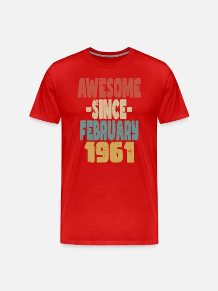 Awesome February 1961 - Men's Premium Organic T-Shirt - red