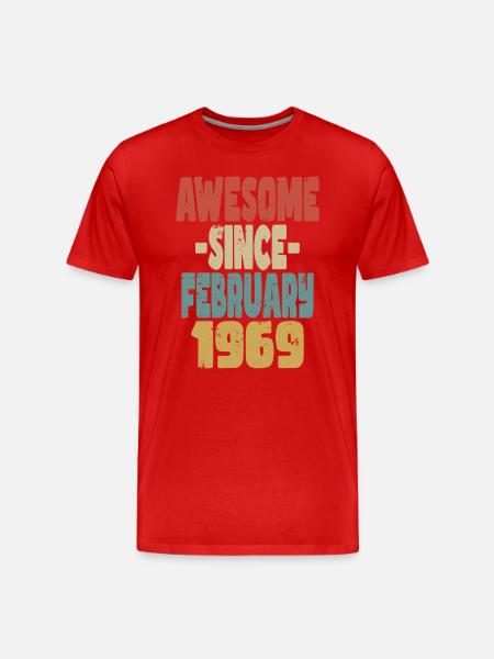 Génial Février 1969 - T-shirt bio Premium Homme - rouge