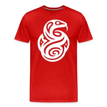 Schlange Indianer Tierkreis - Männer Premium Bio T-Shirt - Rot - Vorne - Damien (186cm)