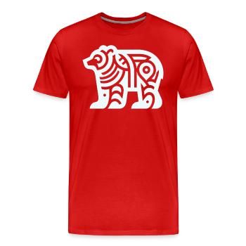 Bear Native American Zodiac - Men's Premium Organic T-Shirt - red - Front - Damien (186cm)