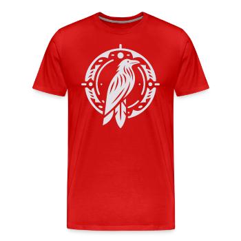 Rabe Indianer Tierkreiszeichen - Männer Premium Bio T-Shirt - Rot - Vorne - Damien (186cm)
