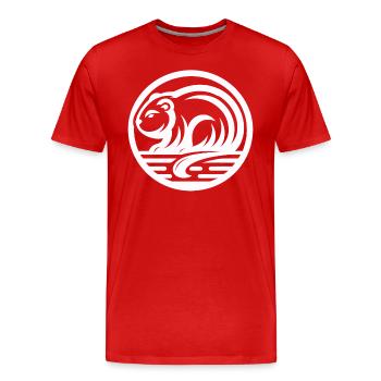 Biber Indianer Tierkreiszeichen - Männer Premium Bio T-Shirt - Rot - Vorne - Damien (186cm)