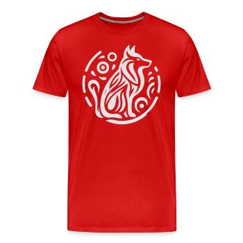 Wolf Ureinwohner Amerikas Tierkreis - Männer Premium Bio T-Shirt - Rot - Vorne - Damien (186cm)