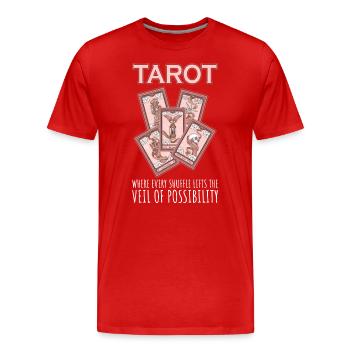 Carte de Tarot - T-shirt bio Premium Homme - rouge - Devant - Damien (186cm)