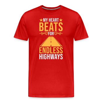 Professional Long-Distance Truck Driver Design - Men's Premium Organic T-Shirt - red - Front - Damien (186cm)