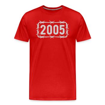 Geburtstag Jahrgang 2005 Stacheldraht - Männer Premium Bio T-Shirt - Rot - Vorne - Damien (186cm)