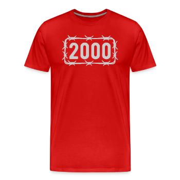 Geburtstag Jahrgang 2000 Stacheldraht - Männer Premium Bio T-Shirt - Rot - Vorne - Damien (186cm)