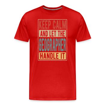 Geographer Retro Gift - Men's Premium Organic T-Shirt - red - Front - Damien (186cm)
