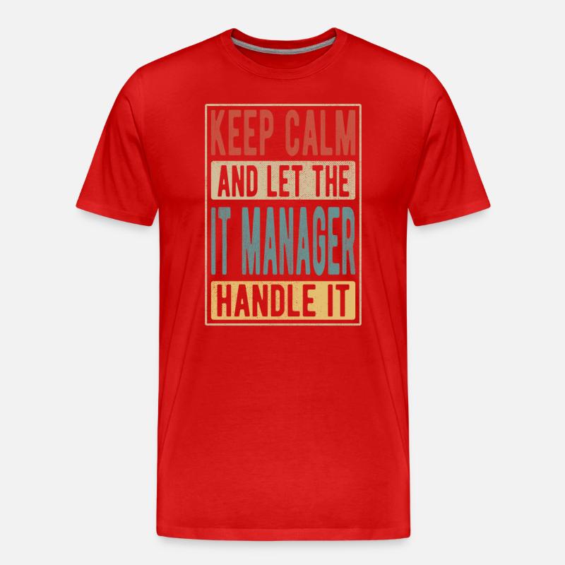 IT-Manager Retro-Geschenk - Männer Premium Bio T-Shirt - Rot