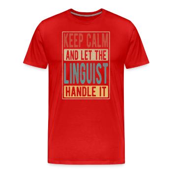 Cadeau rétro linguiste - T-shirt bio Premium Homme - rouge - Devant - Damien (186cm)
