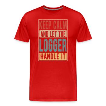Bûcheron rétro cadeau - T-shirt bio Premium Homme - rouge - Devant - Damien (186cm)
