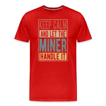 Cadeau rétro mineur - T-shirt bio Premium Homme - rouge - Devant - Damien (186cm)