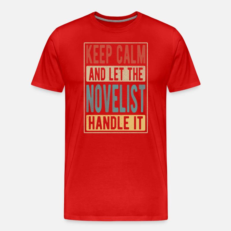 Romanautor Retro Geschenk - Männer Premium Bio T-Shirt - Rot